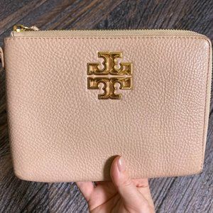 Tory Burch Blush Leather Clutch Wallet with Gold Logo